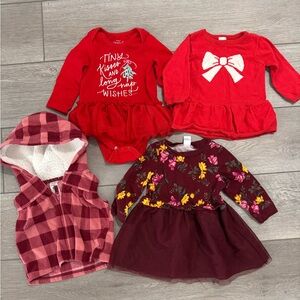 Cozy Red and Burgundy Kids Tops Collection